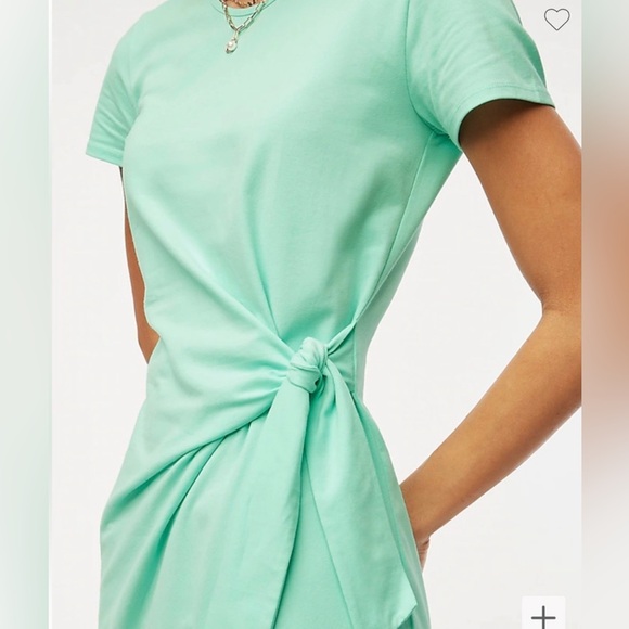 J Crew Factory short sleeve knotted midi dress Mint M - Picture 3 of 7